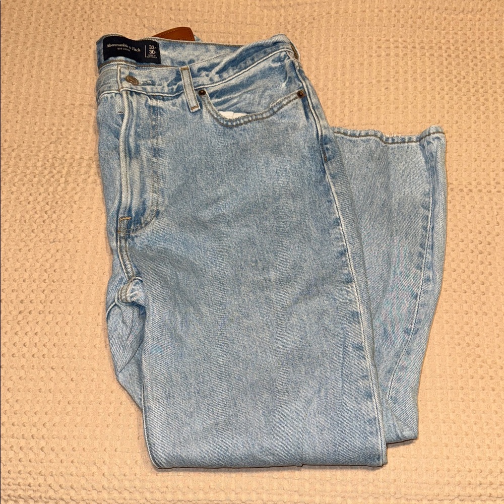 Abercrombie & Fitch Sky Blue Relaxed Fit Jeans